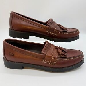 Dexter Loafers Women 9.5 Brown Leather Kiltie Tassel Slip On Classic Flats